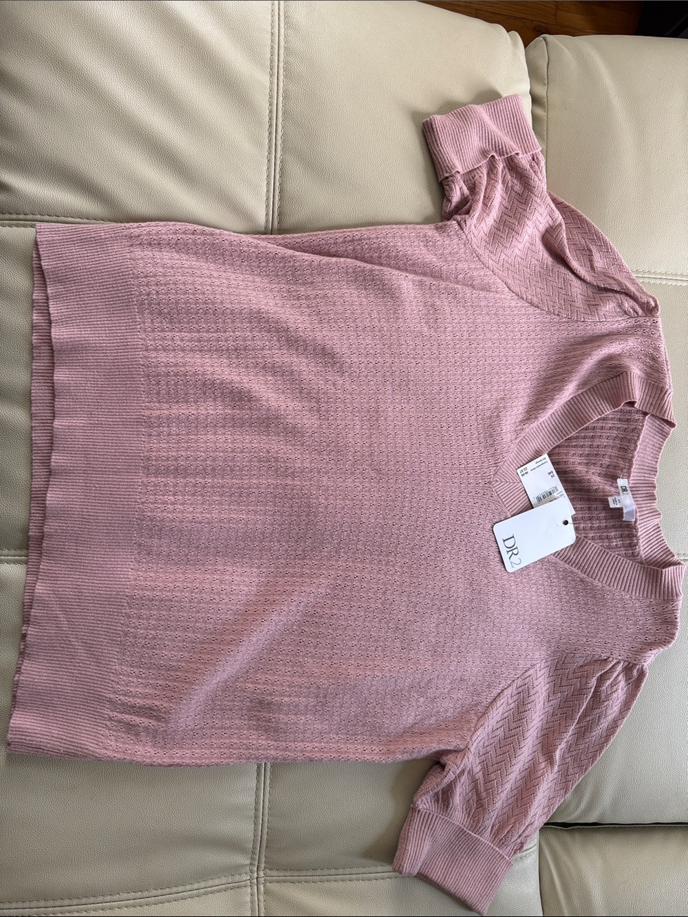 DR2 Dusty Pink Short-Sleeve Knit Top